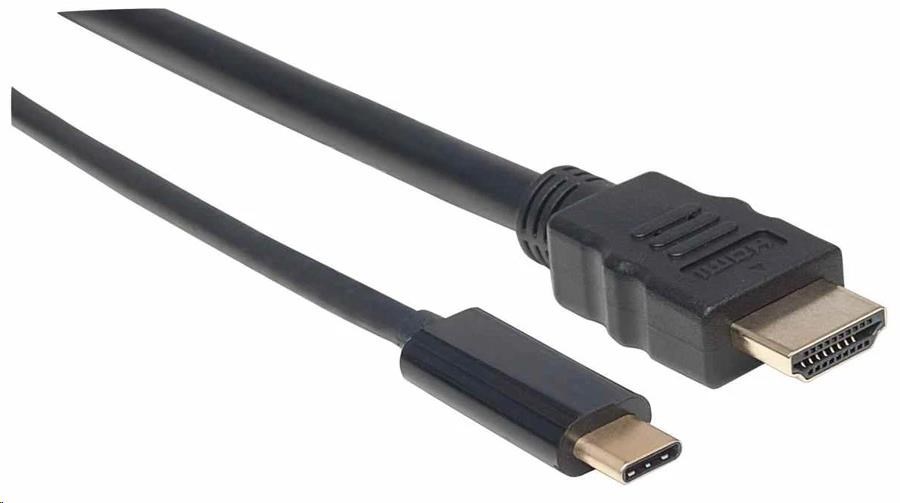 Manhattan kábel USB-C na HDMI,  1 m,  čierny1 