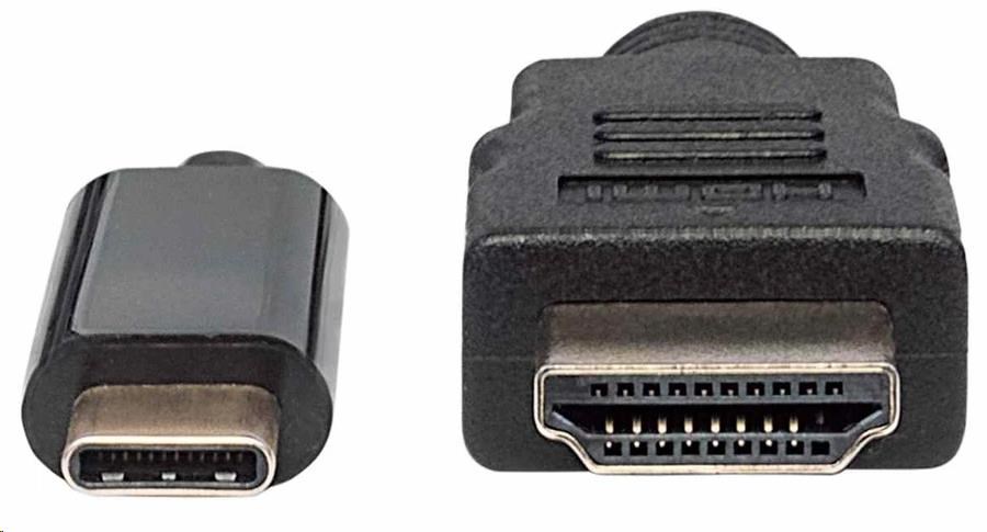Manhattan kábel USB-C na HDMI,  1 m,  čierny2 