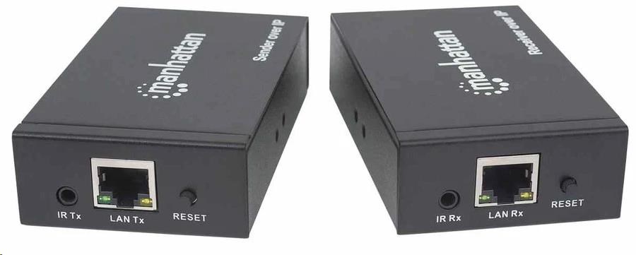 Manhattan HDMI Splitter,  predlžuje signál 1080p až na 120 m pomocou sieťového prepínača a jedného ethernetového kábla,  2 