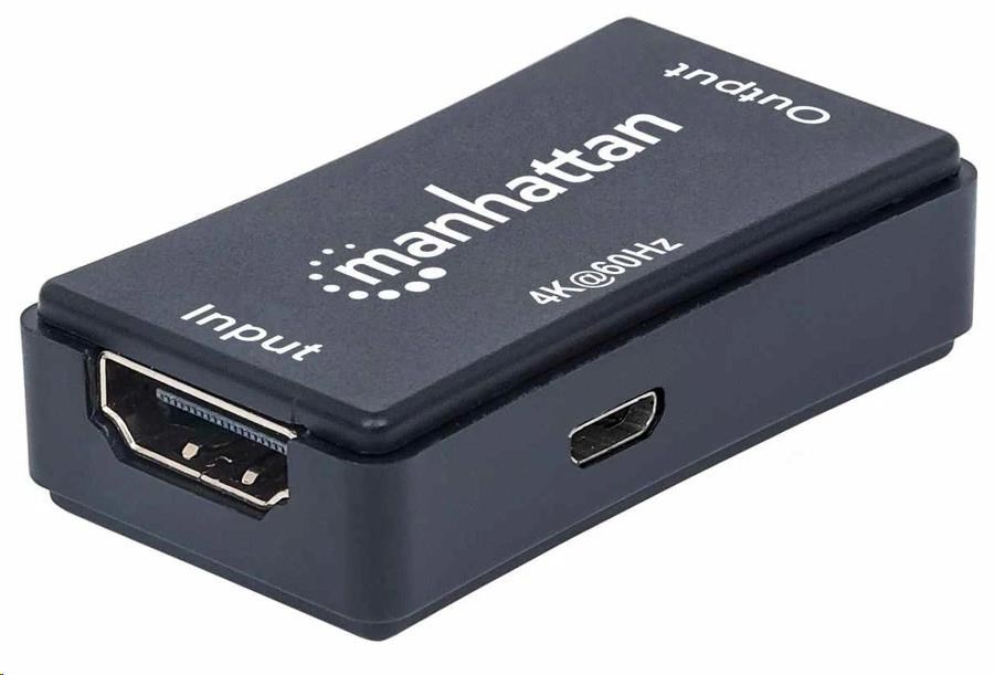 Manhattan HDMI Repeater,  4K HDMI Repeater,  aktívny,  do 40 m,  čierny6 