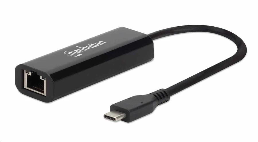 Adaptér Manhattan USB-C na 2.ethernet 5GBASE-T,  USB 3.2 Gen 1; 10/ 100/ 1000 Mbps & 2.5 Gb/ s,  čierna0 