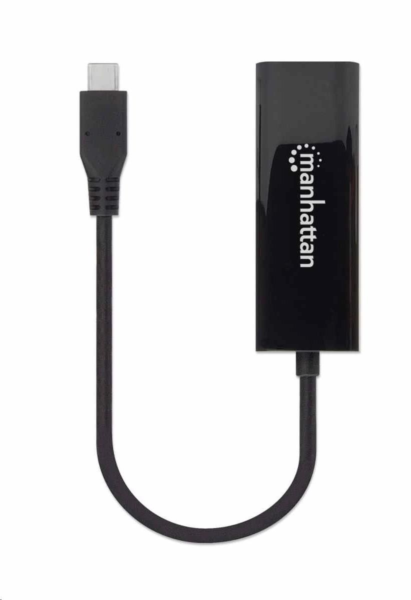 Adaptér Manhattan USB-C na 2.ethernet 5GBASE-T,  USB 3.2 Gen 1; 10/ 100/ 1000 Mbps & 2.5 Gb/ s,  čierna3 