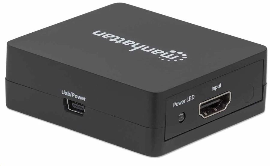 Manhattan HDMI Splitter,  1080p 2-portový HDMI Splitter,  napájanie USB,  čierny1 