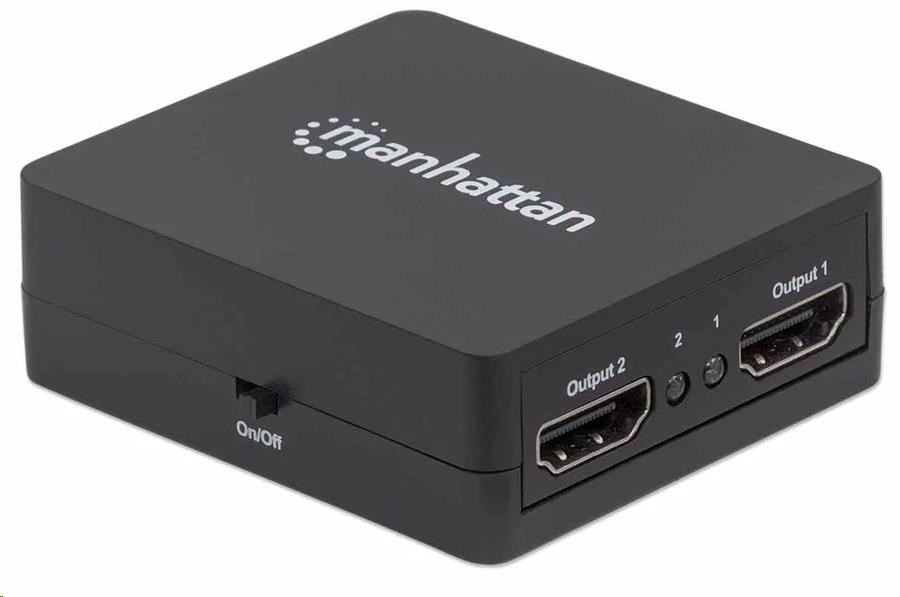 Manhattan HDMI Splitter,  1080p 2-portový HDMI Splitter,  napájanie USB,  čierny5 