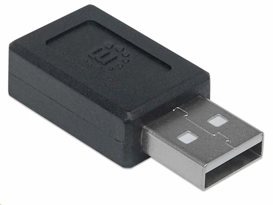 Adaptér Manhattan USB,  USB-C 2.0 samica na USB-A samec,  čierna1 