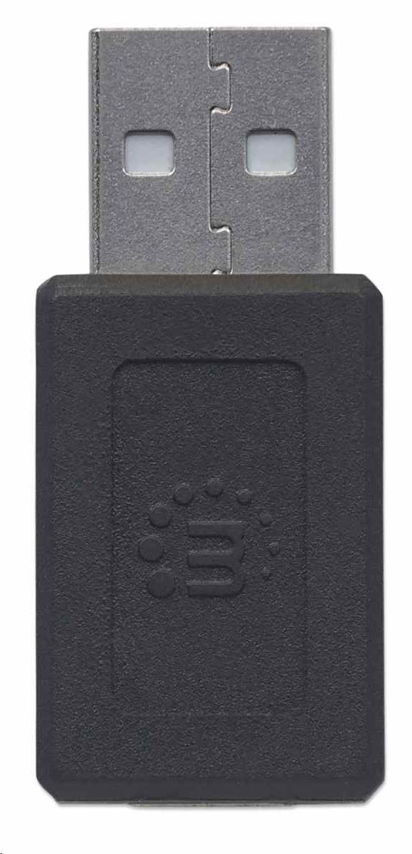 Adaptér Manhattan USB,  USB-C 2.0 samica na USB-A samec,  čierna6 