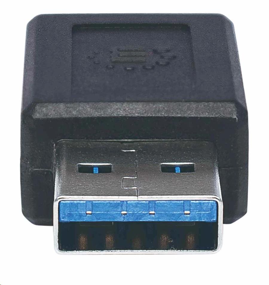 Adaptér Manhattan USB,  USB 3.1 Gen 2,  USB-A samec na USB-C samica,  10 Gb/ s,  čierna2 