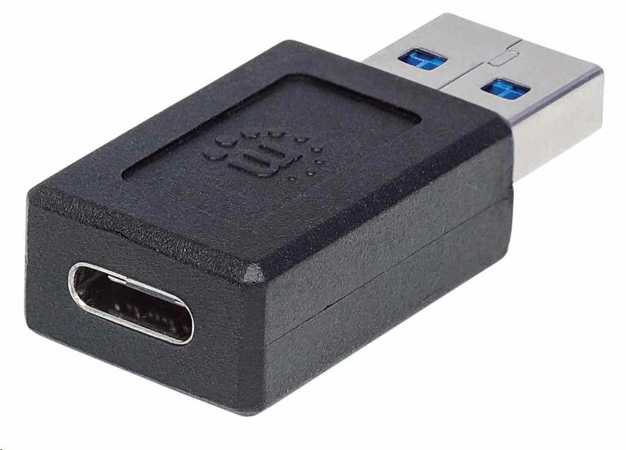 Adaptér Manhattan USB,  USB 3.1 Gen 2,  USB-A samec na USB-C samica,  10 Gb/ s,  čierna3 