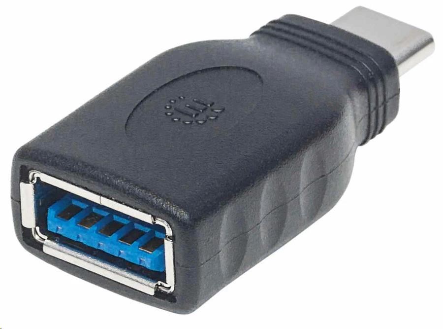 Adaptér Manhattan USB,  USB 3.1 Gen 1,  USB-C samec na USB-A samica,  5 Gb/ s,  čierna3 