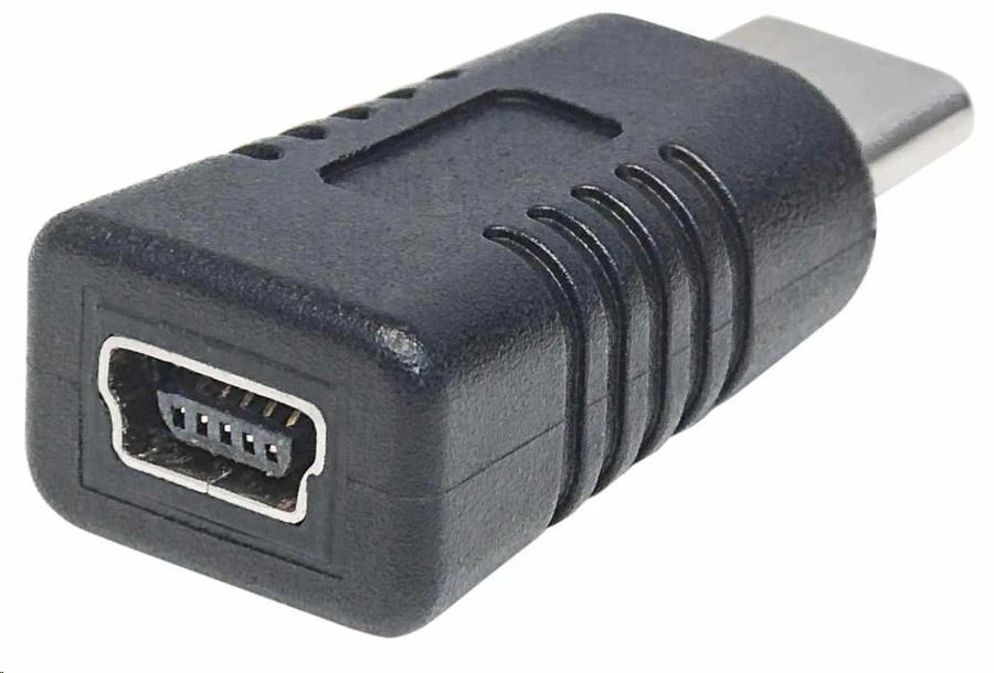 Adaptér Manhattan USB,  USB-C samec na USB Mini-B samica,  USB 2.0,  480 Mb/ s,  čierna4 