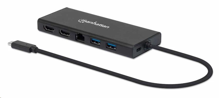 Adaptér Manhattan USB-C na duálny multiport HDMI,  USB 3.2 Gen 1,  čierna0 