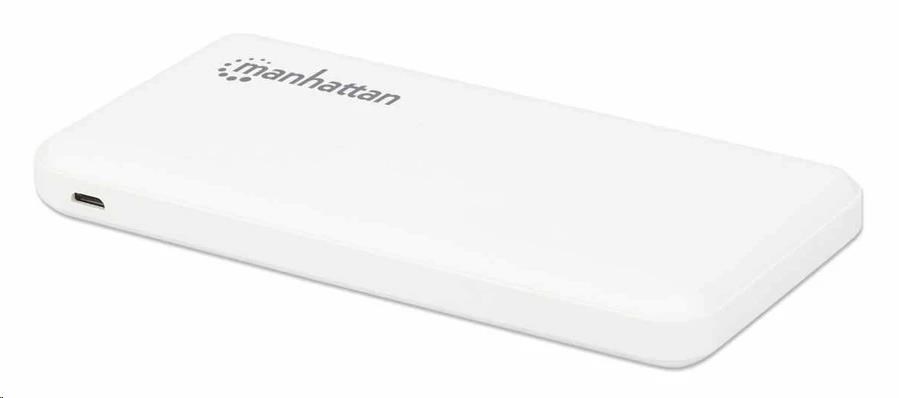 Manhattan powerbank,  10.000 mAh,  dva výstupné porty USB-A (2.1 A a 1 A),  biela0 
