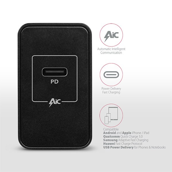 AXAGON ACU-PD22, sieťová nabíjačka PD 22 W, 1x port USB-C, PD3.0/QC3.0/AFC/FCP/Apple3 