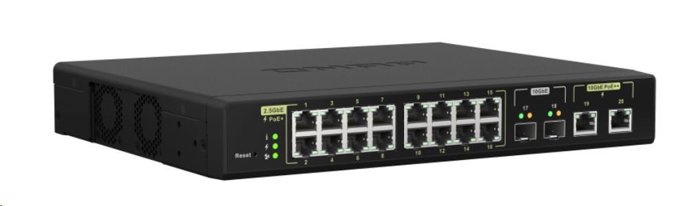 QNAP switch QSW-M2116P-2T2S (16x2, 5GbE, 2x10SFP+, 2x10GbE, 16xPoE+, 2xPoE++, 280W)3 