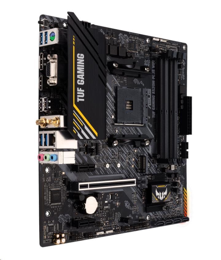 ASUS MB Sc AM4 TUF GAMING A520M-PLUS WIFI,  AMD A520,  4xDDR4,  1xDP,  1xHDMI,  VGA,  WI-FI,  mATX2 