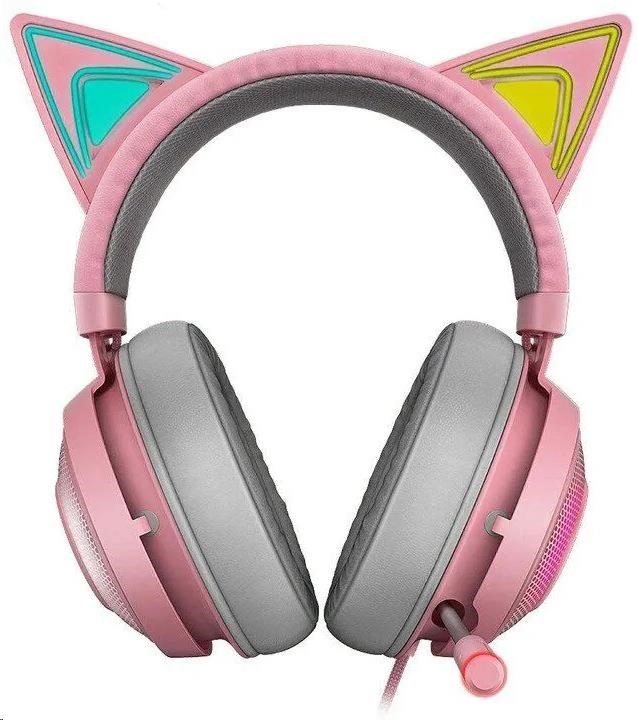 RAZER sluchátka Kraken Kitty,  USB Headset,  Chroma,  Quartz /  růžová0 