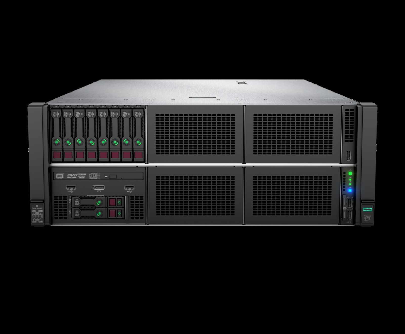 HPE PL DL580G10 4x6230 128G P408i-p 8SFF 4x1600W 4x1Gb 2x10Gb NBD333 4U P05672-B21 RENEW3 