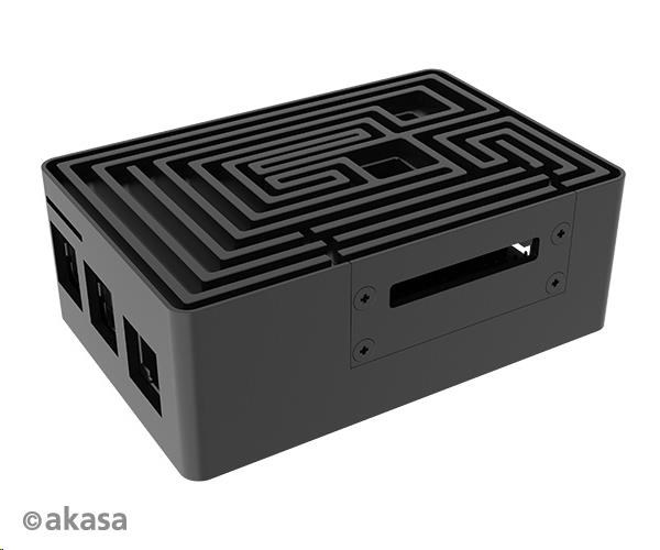 Puzdro AKASA Maze Pro,  pre Raspberry Pi 4,  hliník,  čierne3 