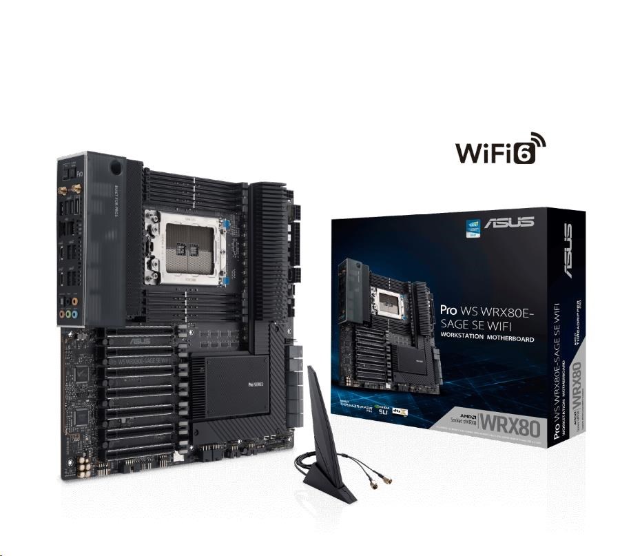 ASUS MB Sc sWRX8 PRO WS WRX80E-SAGE SE WIFI,  AMD WRX80,  8xDDR4,  WI-FI,  E-ATX0 