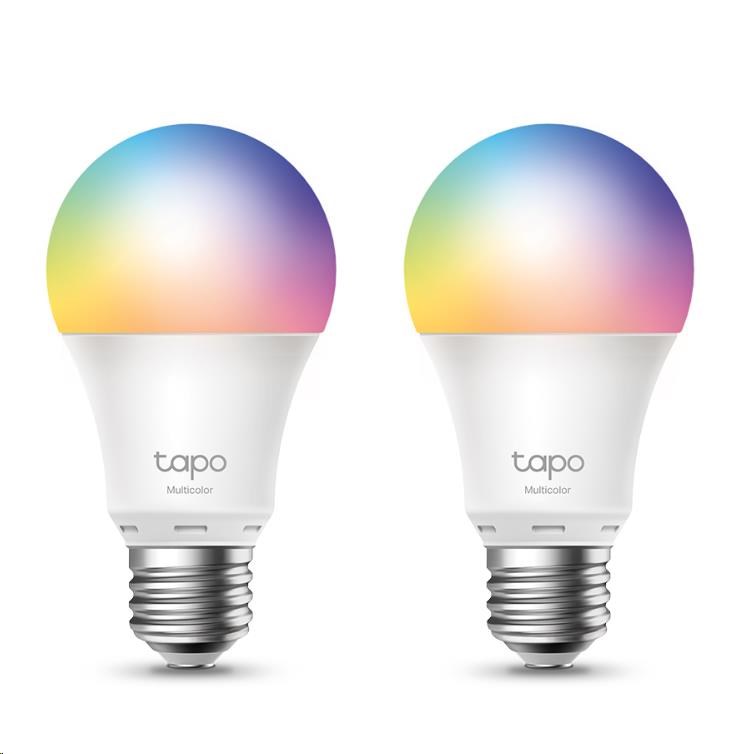 TP-Link Tapo L530E(2-pack) chytrá WiFi stmívatelná LED žárovka (barevná,2500K-6500K,806lm,2,4GHz,E27)0 