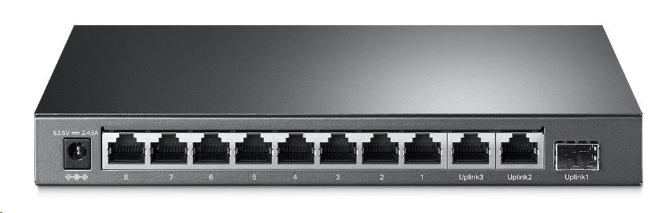 TP-Link CCTV switch TL-SL1311MP (8x100Mb/ s,  2xGbE uplink,  1xSFP,  8xPoE+,  124W,  fanless)2 