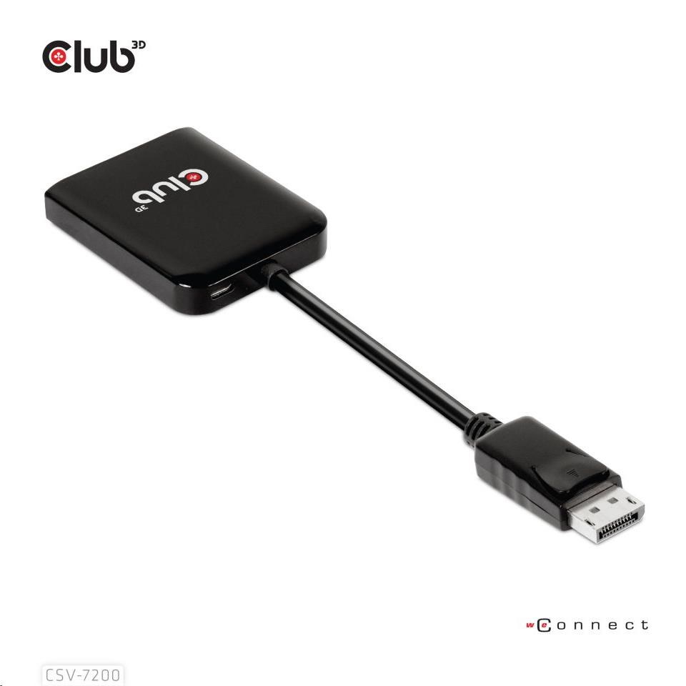 Club3D Hub MST USB-C na DisplayPort,  4K60Hz (M/ F)4 