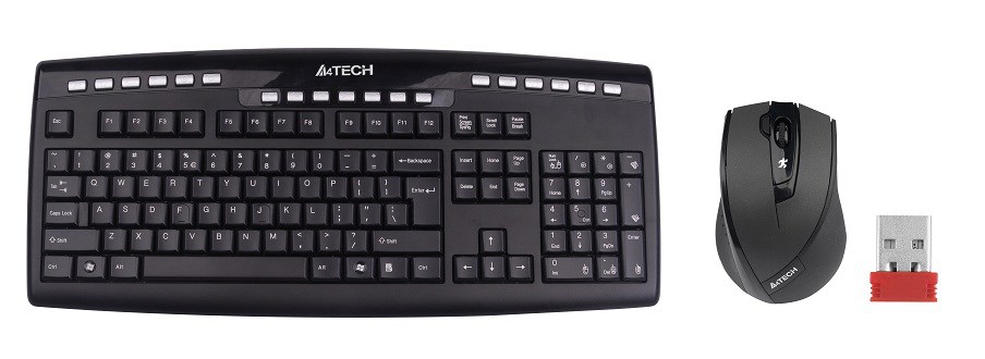 A4tech set klávesnica + myš 9200F,  bezdrôtová,  optická myš V-Track,  USB,  CZ/ US0 