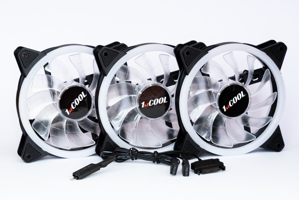 1stCOOL Fan KIT AURA EVO 1 ARGB,  3x Dual Ring fan + ARGB Nano controller4 