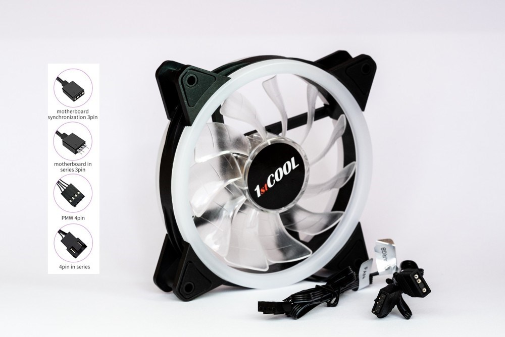 1stCOOL Ventilátor AURA EVO Dual Ring ARGB 12cm4 