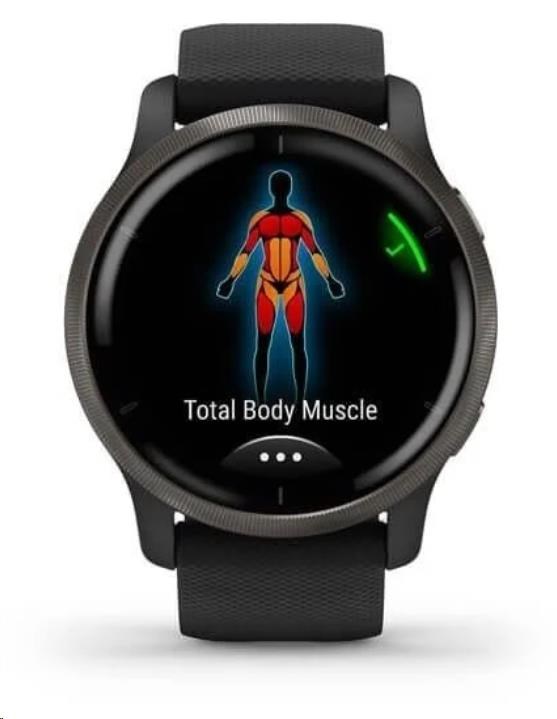 Garmin GPS sportovní hodinky Venu2 Slate/ Black Band,  EU2 