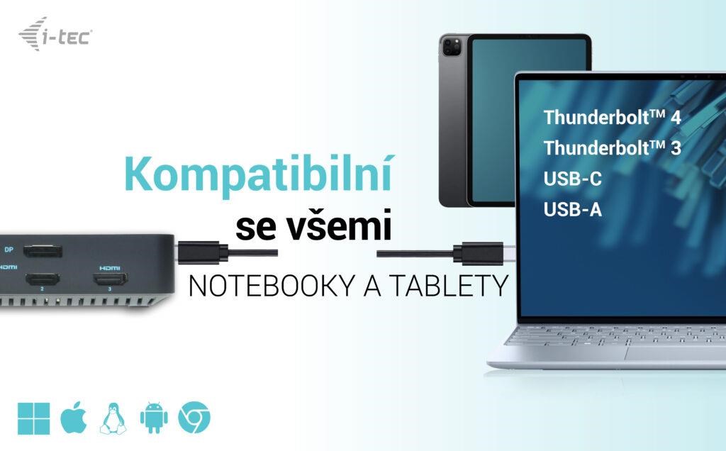 iTec USB 3.0 /  USB-C /  Thunderbolt,  3x 4K dokovacia stanica + Power Delivery 100W6 