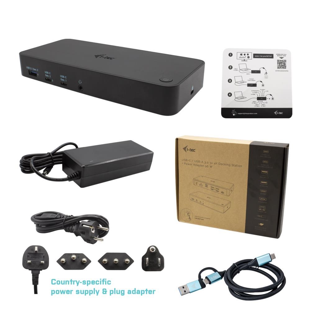 iTec USB 3.0 /  USB-C /  Thunderbolt,  3x 4K dokovacia stanica + Power Delivery 100W0 