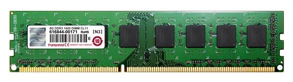 TRANSCEND JetRam™ DDR3 8GB 1600MHz DIMM, 512Mx8 CL11, maloobchodný predaj1 