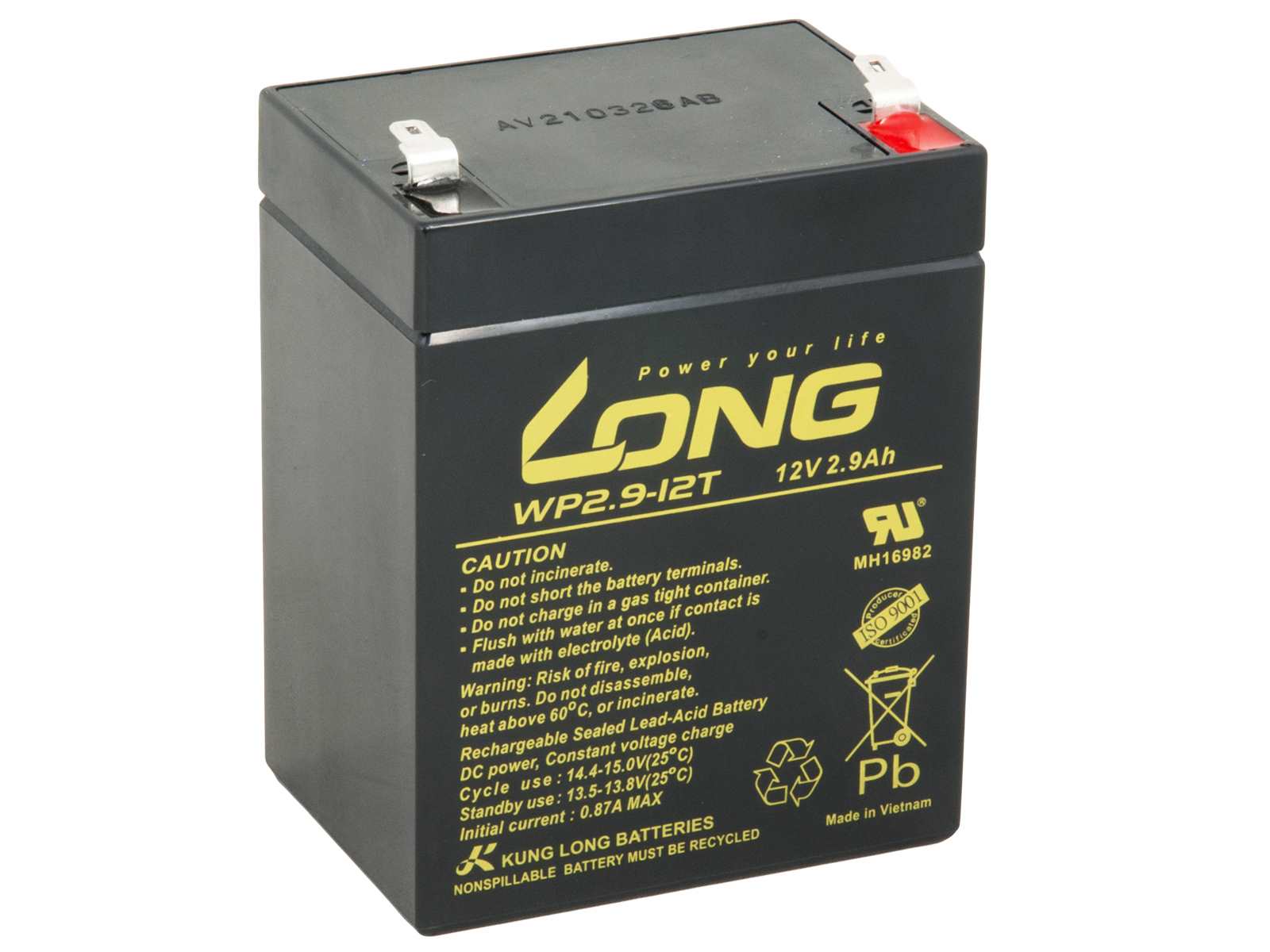 LONG batéria 12V 2, 9Ah F1 (WP2.9-12T)0 