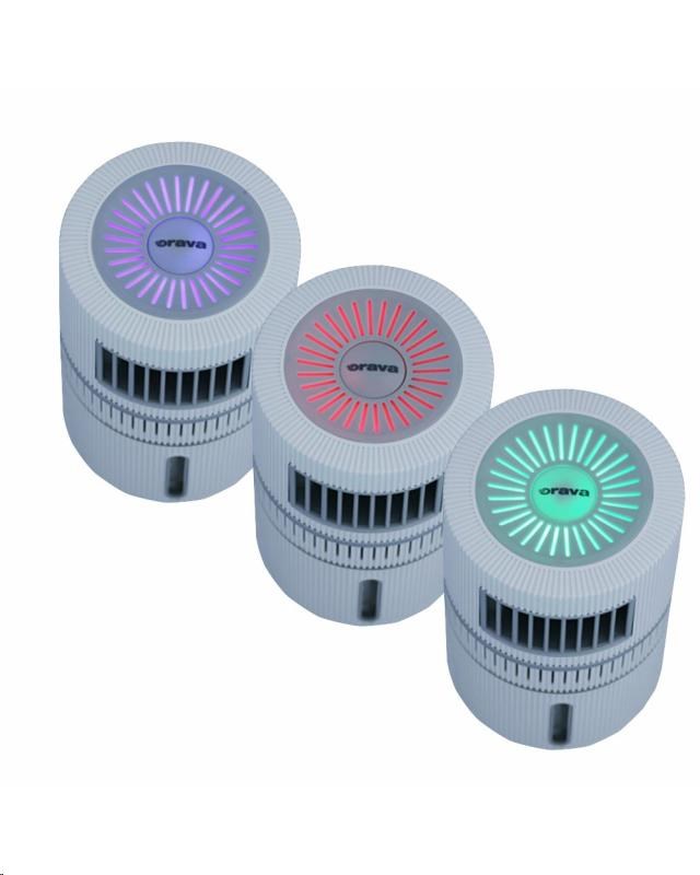 Orava AC-03 mini ochlazovač vzduchu,  3v1,  2, 5 W,  USB nabíjení,  LED osvětlení,  35 dB,  3 rychlosti4 