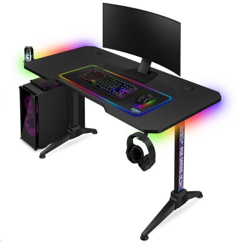 CONNECT IT NEO+ herní stůl s RGB podsvícením,  černá1 