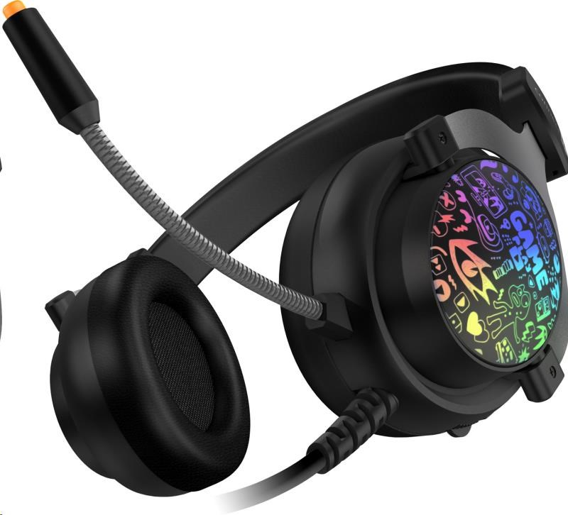 CONNECT IT DOODLE RGB herní sluchátka s mikrofonem, 2xJack+USB, černá2 