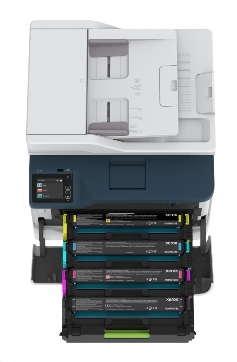 Xerox C235V_DNI,  farebný laser. multifunkcia,  A4,  22 strán za minútu,  obojstranný tlač,  ADF,  WiFi/ USB/ Ethernet,  512 MB 3 