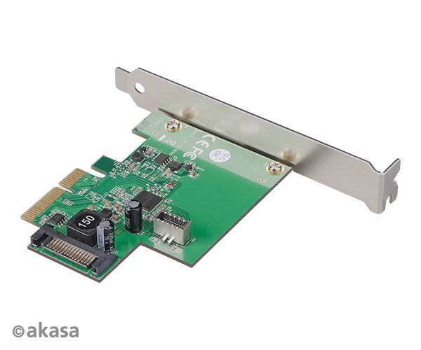 Sieťová karta AKASA USB 3.2 Karta HOST,  10Gbps USB 3.2 Gen 2,  interný,  20-pinový,  PCIe1 