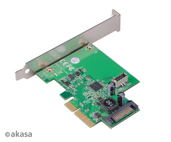 Sieťová karta AKASA USB 3.2 Karta HOST,  10Gbps USB 3.2 Gen 2,  interný,  20-pinový,  PCIe0 
