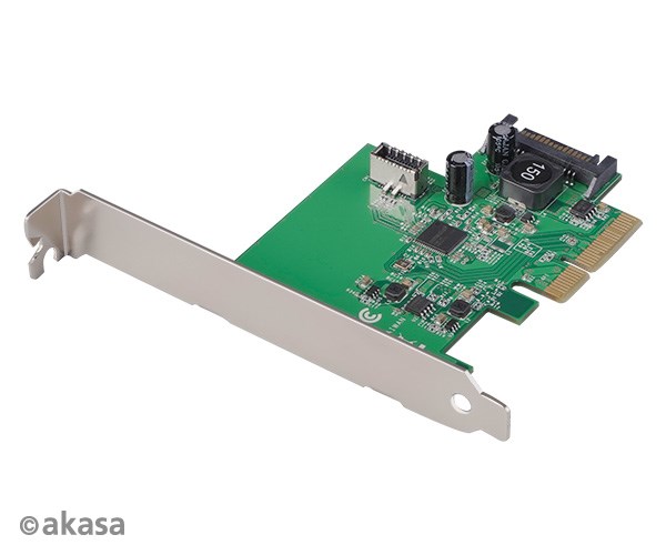 Sieťová karta AKASA USB 3.2 Karta HOST,  10Gbps USB 3.2 Gen 2,  interný,  20-pinový,  PCIe2 