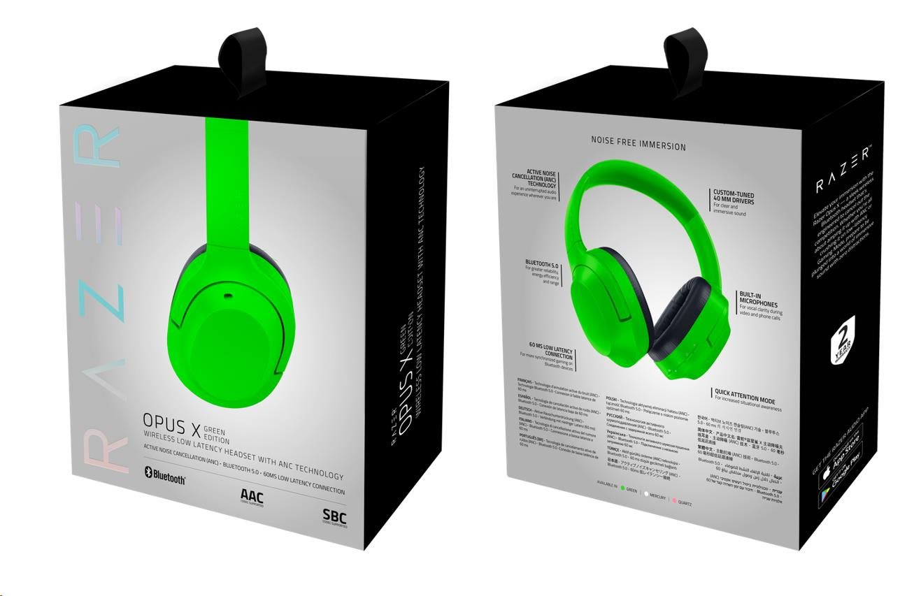 RAZER sluchátka Opus X,  Wireless Headset,  Bluetooth,  zelená6 