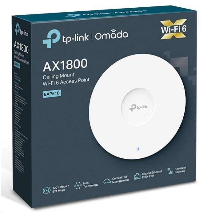 TP-Link EAP610 OMADA WiFi6 AP (AX1800,2,4GHz/5GHz,1xGbELAN,1xPoE-in)5 