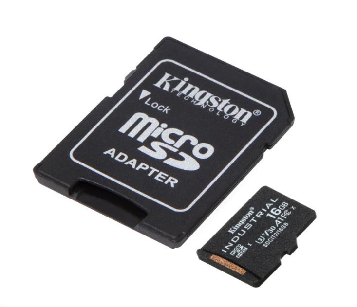 Karta Kingston 16GB microSDHC Industrial C10 A1 pSLC + adaptér SD0 