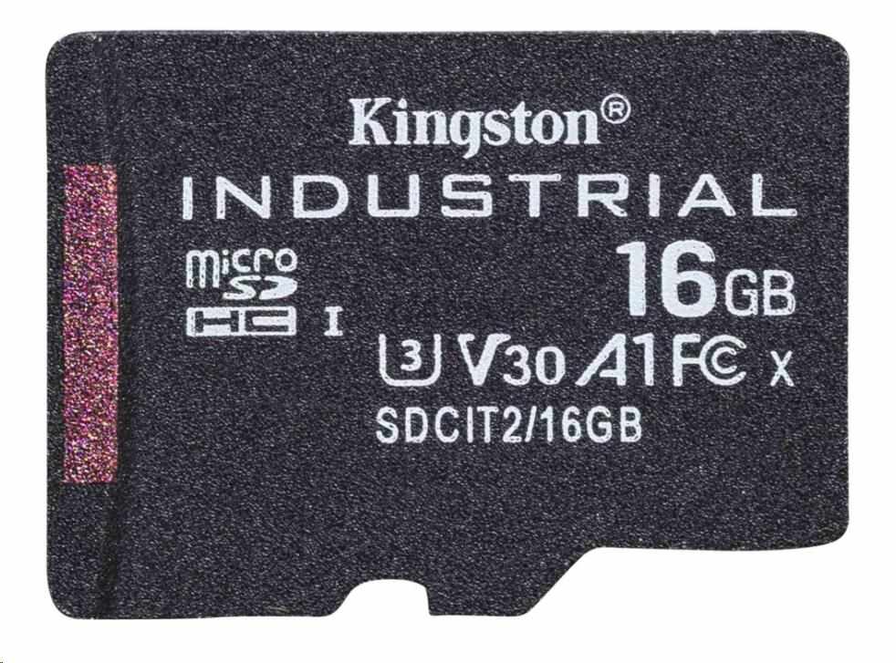 Karta Kingston 16GB microSDHC Industrial C10 A1 pSLC v jednom balení0 