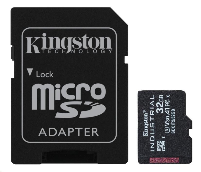 Karta Kingston 32GB microSDHC Industrial C10 A1 pSLC + adaptér SD0 