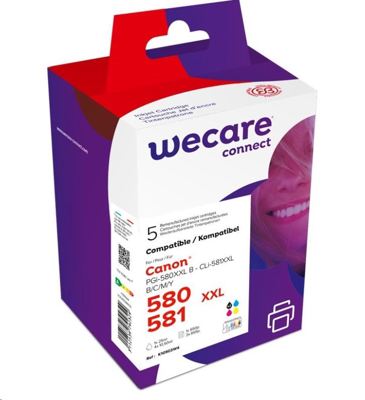 WECARE ARMOR kazeta pre CANON PIXMA TR7550,TR8550,TS6150,TS8150 (K10503W4), čierna+CMY,26ml/4x12.2ml0 