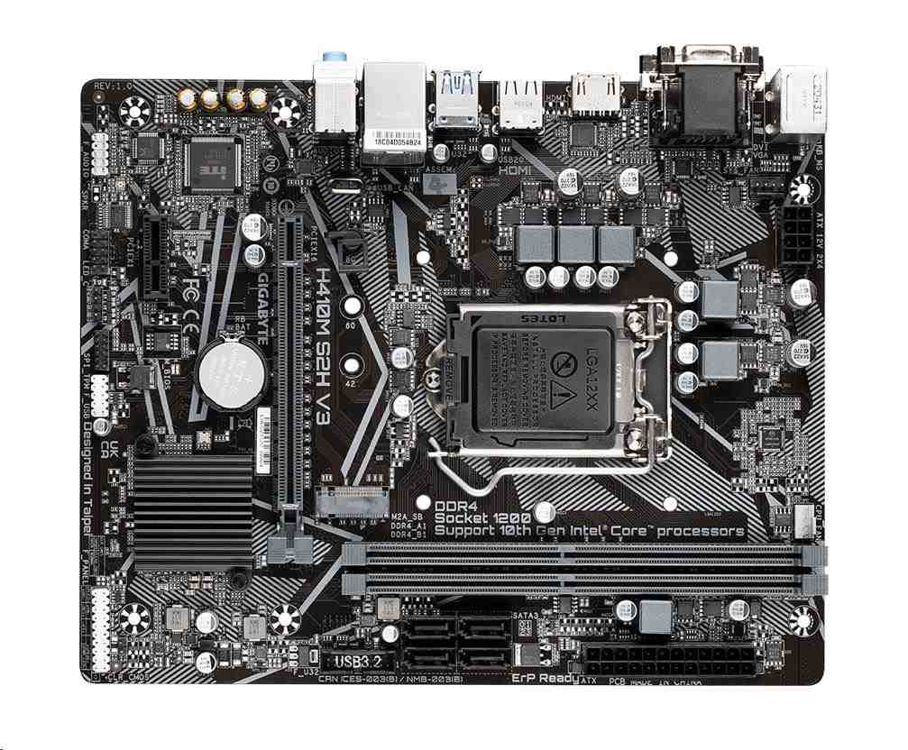 GIGABYTE MB Sc LGA1200 H410M S2H V3,  Intel H510,  2xDDR4,  1xHDMI,  1xDVI,  1xVGA,  mATX2 