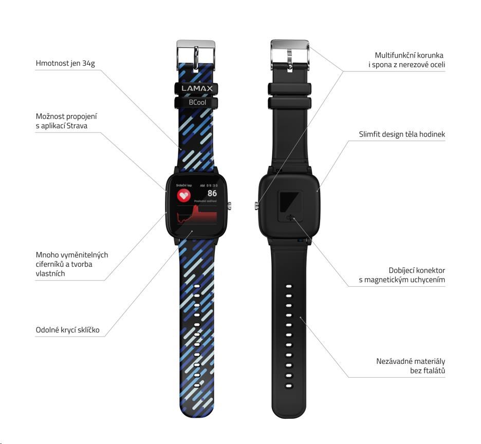 LAMAX BCool Black - chytré hodinky pro děti1 