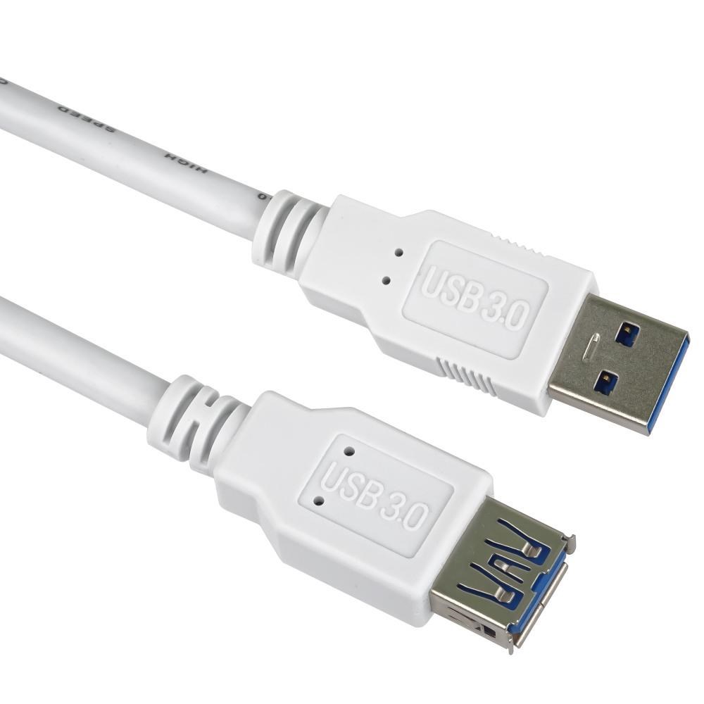 Predlžovací kábel USB PremiumCord 3.0 Super rýchly 5Gbps A-A, MF, 9pin, 0.5 m, biela0 